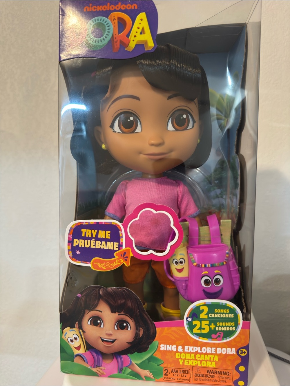 Nickelodeon Sing & Explore Dora Doll in Pink Top with Purple Backpack
